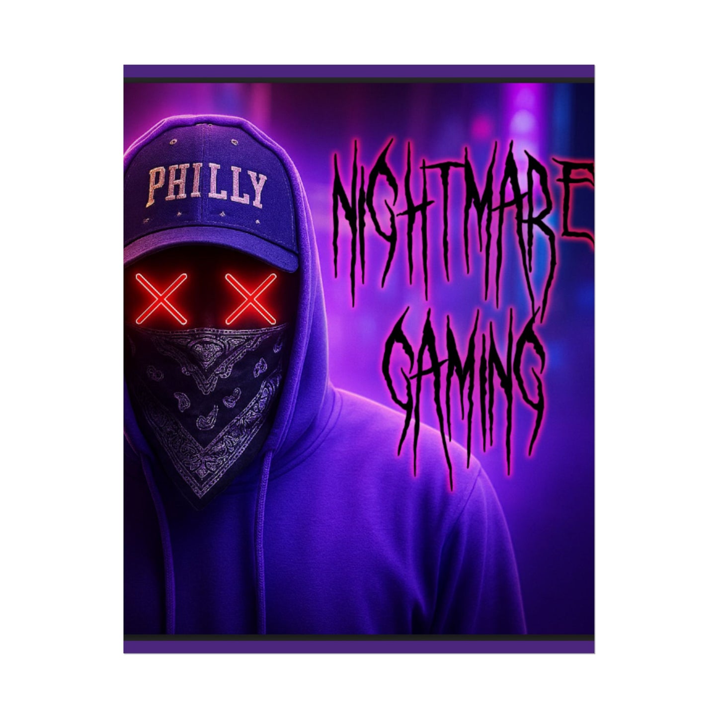 Nightmare Gaming Wall Art, Unique Gaming Decor, Perfect for Gamers, Cyberpunk Style Poster, Gift for E-sport Fans