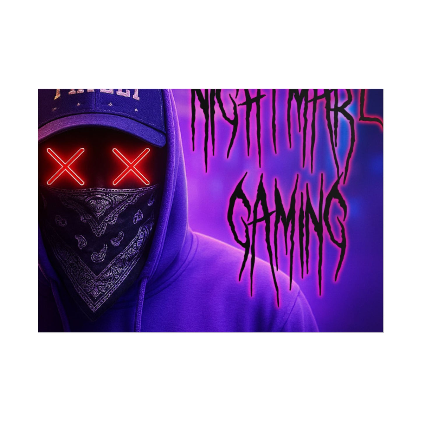 Nightmare Gaming Wall Art, Unique Gaming Decor, Perfect for Gamers, Cyberpunk Style Poster, Gift for E-sport Fans