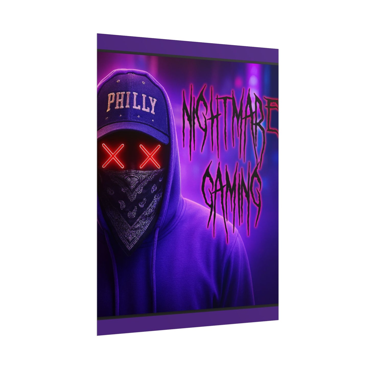 Nightmare Gaming Wall Art, Unique Gaming Decor, Perfect for Gamers, Cyberpunk Style Poster, Gift for E-sport Fans