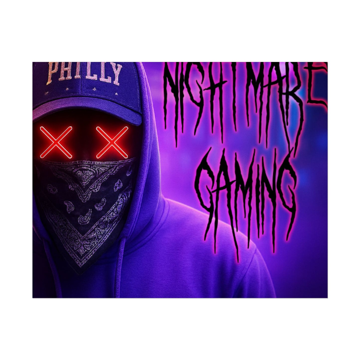 Nightmare Gaming Wall Art, Unique Gaming Decor, Perfect for Gamers, Cyberpunk Style Poster, Gift for E-sport Fans