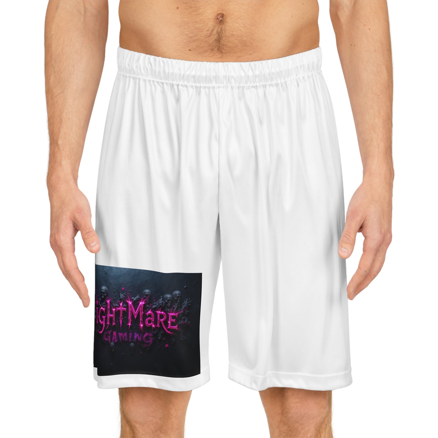 Nightmare Gaming AOP Basketball Shorts, Sportswear, Casual Wear, Workout Apparel, Gift for Gamers, Summer Shorts