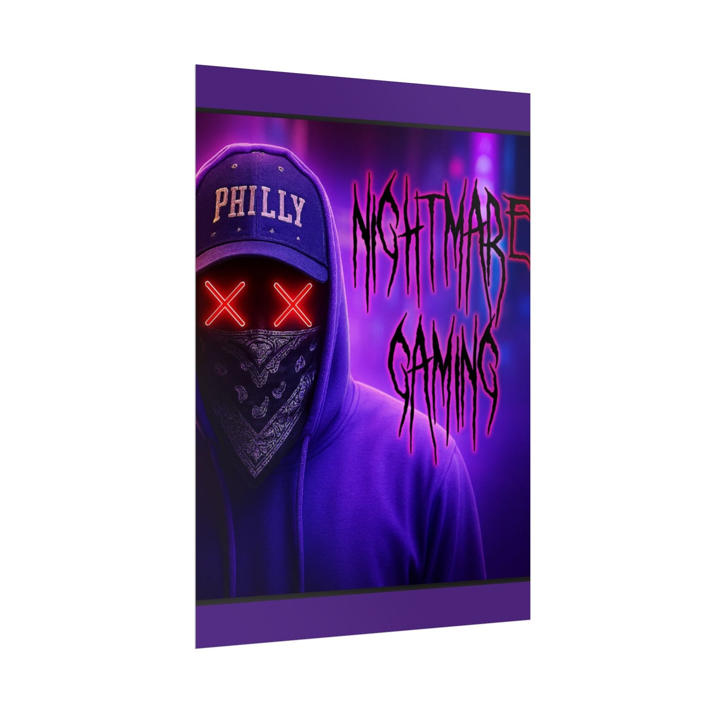 Nightmare Gaming Wall Art, Unique Gaming Decor, Perfect for Gamers, Cyberpunk Style Poster, Gift for E-sport Fans