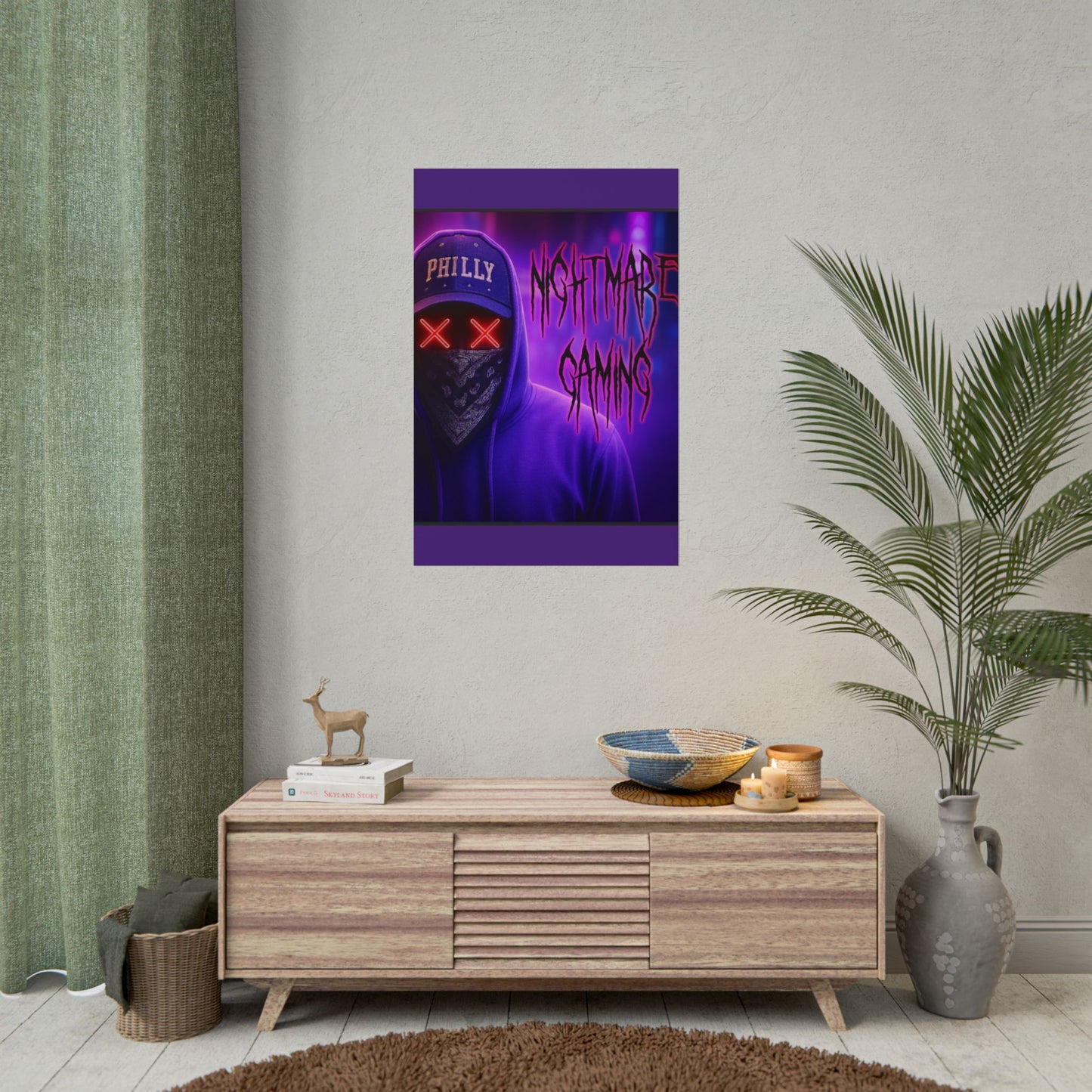 Nightmare Gaming Wall Art, Unique Gaming Decor, Perfect for Gamers, Cyberpunk Style Poster, Gift for E-sport Fans