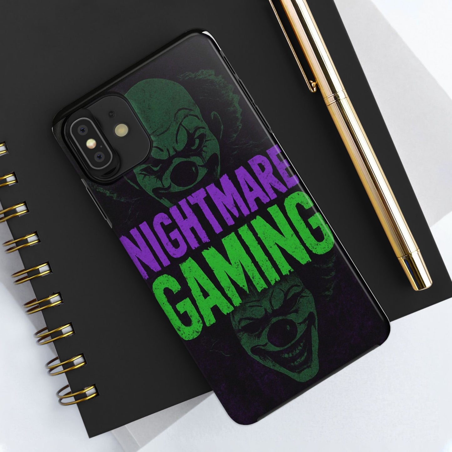 Nightmare Gaming Phone Cases, Tough Gaming Case, Halloween Phone Accessories, Geeky Gift, Horror Merchandise, Clown Design Cases