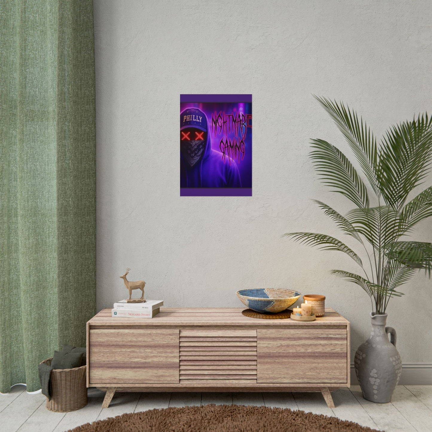 Nightmare Gaming Wall Art, Unique Gaming Decor, Perfect for Gamers, Cyberpunk Style Poster, Gift for E-sport Fans