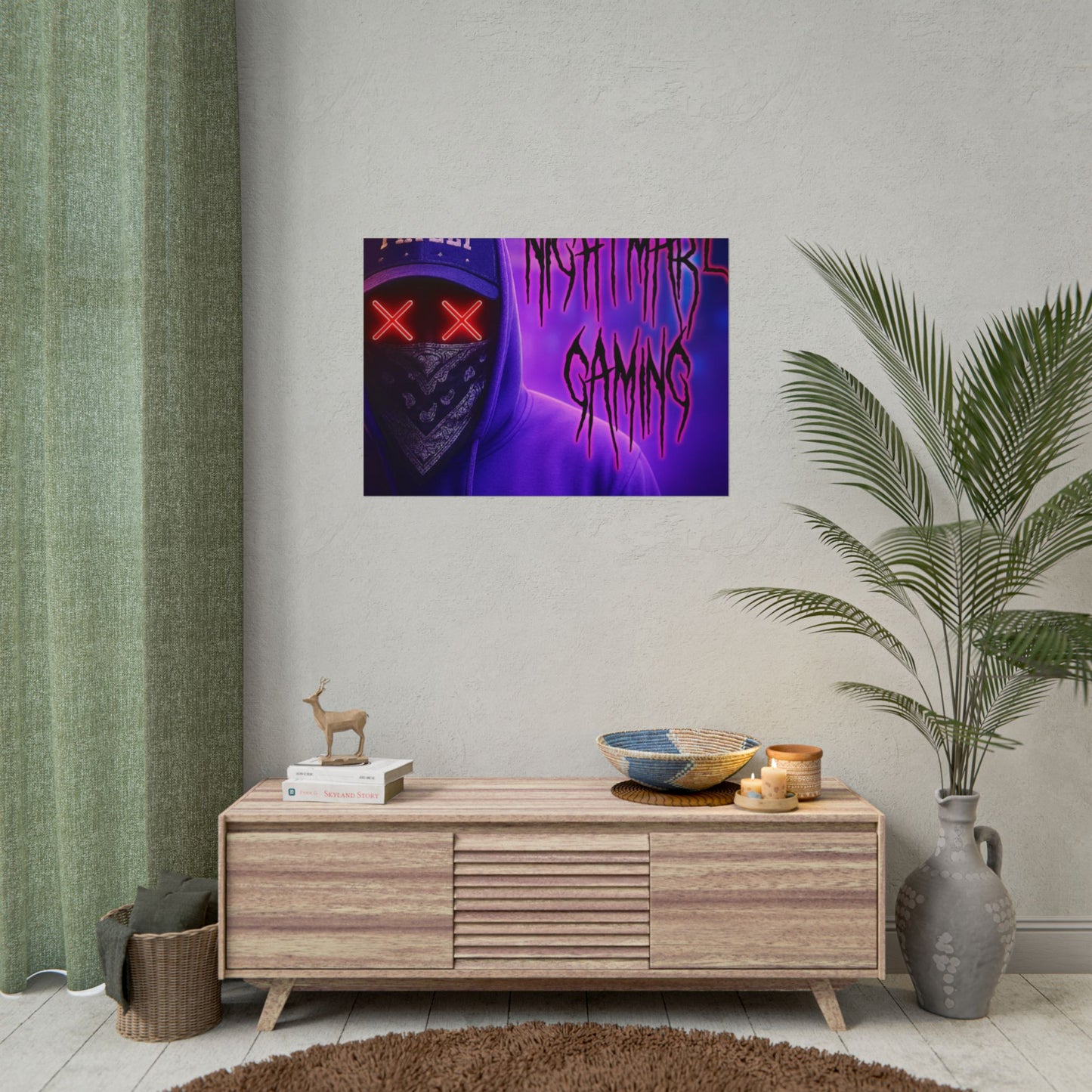 Nightmare Gaming Wall Art, Unique Gaming Decor, Perfect for Gamers, Cyberpunk Style Poster, Gift for E-sport Fans