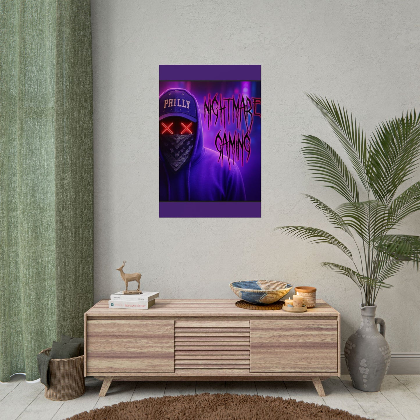Nightmare Gaming Wall Art, Unique Gaming Decor, Perfect for Gamers, Cyberpunk Style Poster, Gift for E-sport Fans