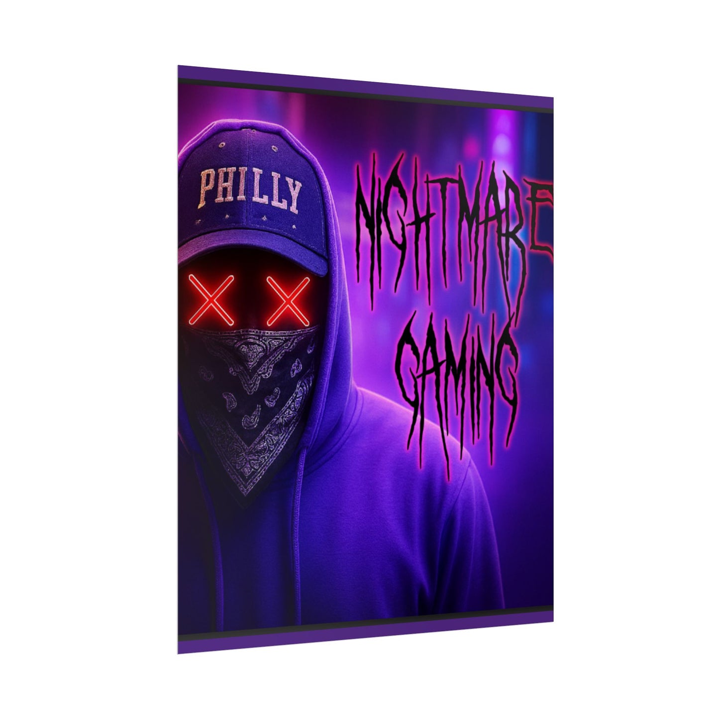Nightmare Gaming Wall Art, Unique Gaming Decor, Perfect for Gamers, Cyberpunk Style Poster, Gift for E-sport Fans
