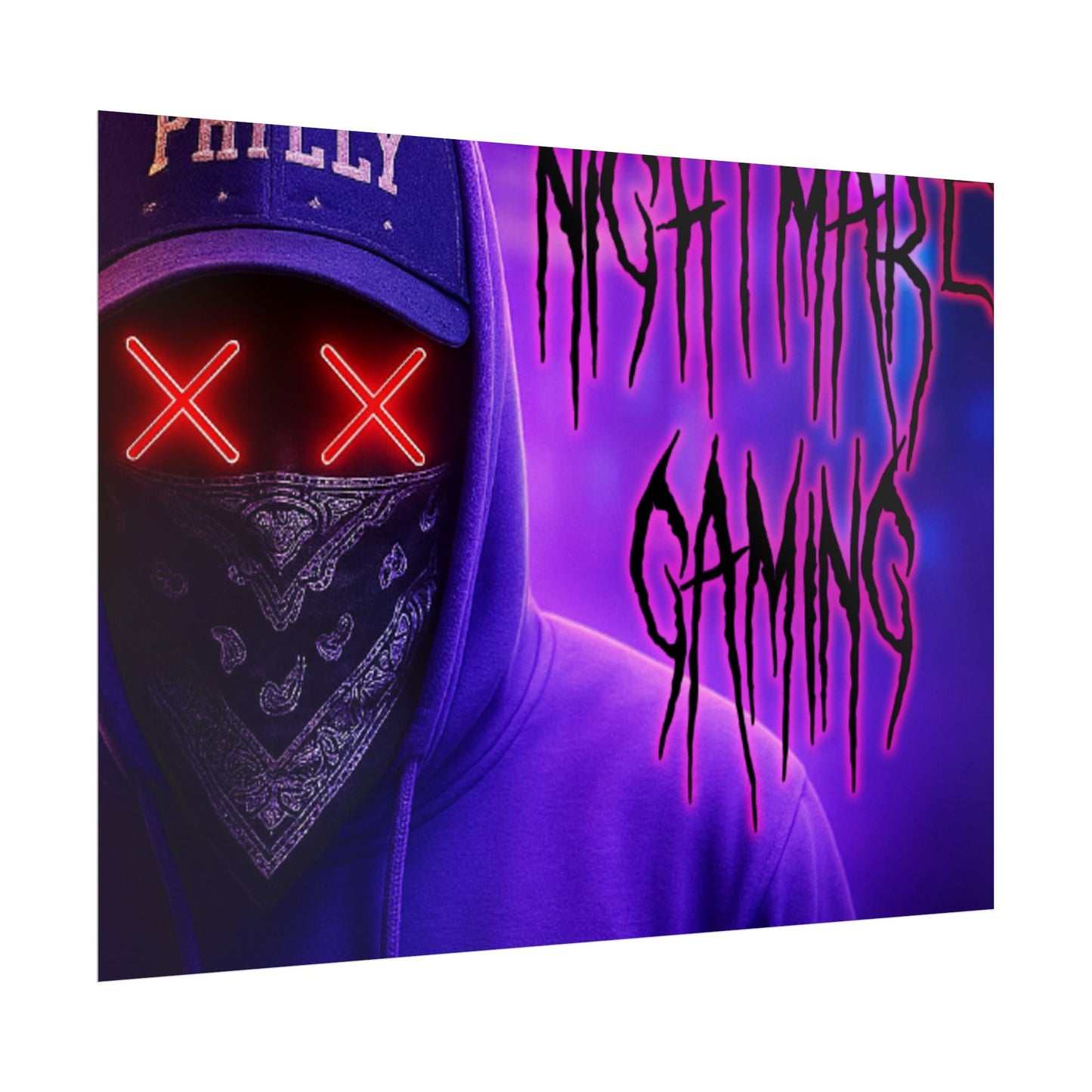 Nightmare Gaming Wall Art, Unique Gaming Decor, Perfect for Gamers, Cyberpunk Style Poster, Gift for E-sport Fans