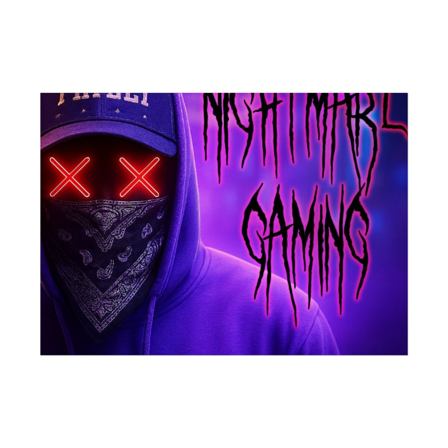 Nightmare Gaming Wall Art, Unique Gaming Decor, Perfect for Gamers, Cyberpunk Style Poster, Gift for E-sport Fans