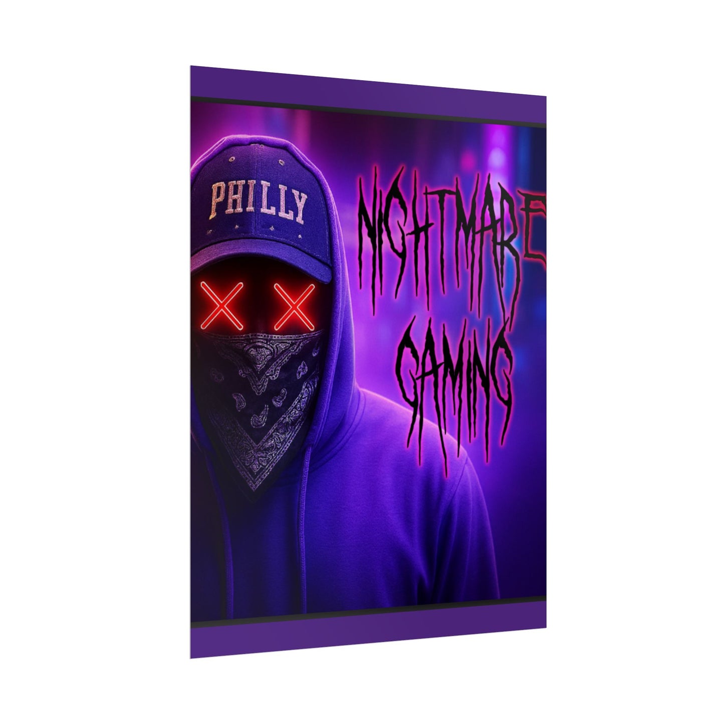 Nightmare Gaming Wall Art, Unique Gaming Decor, Perfect for Gamers, Cyberpunk Style Poster, Gift for E-sport Fans