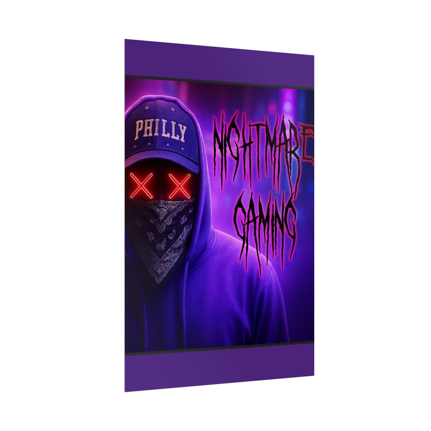 Nightmare Gaming Wall Art, Unique Gaming Decor, Perfect for Gamers, Cyberpunk Style Poster, Gift for E-sport Fans
