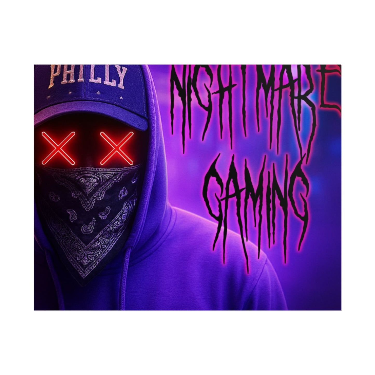 Nightmare Gaming Wall Art, Unique Gaming Decor, Perfect for Gamers, Cyberpunk Style Poster, Gift for E-sport Fans