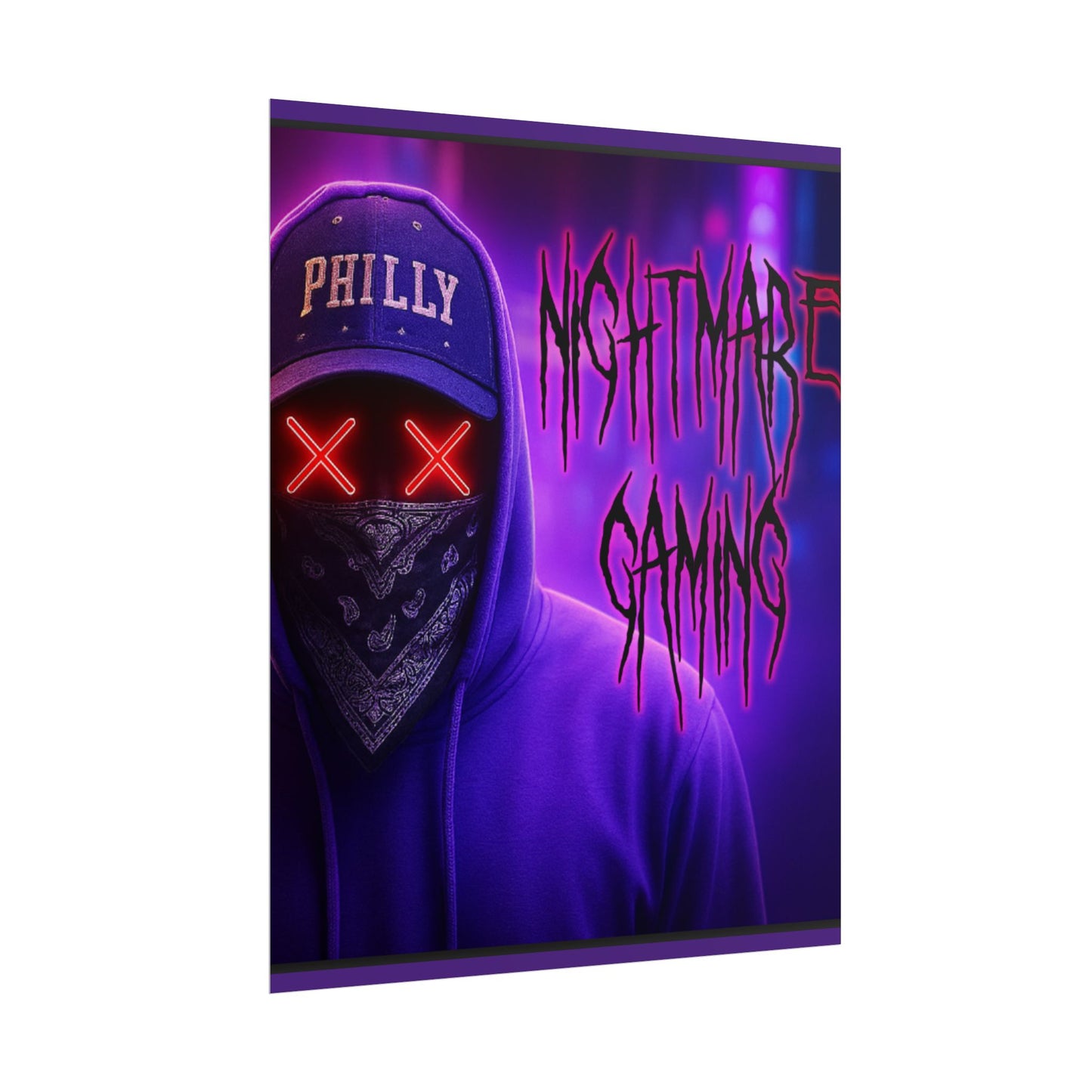 Nightmare Gaming Wall Art, Unique Gaming Decor, Perfect for Gamers, Cyberpunk Style Poster, Gift for E-sport Fans