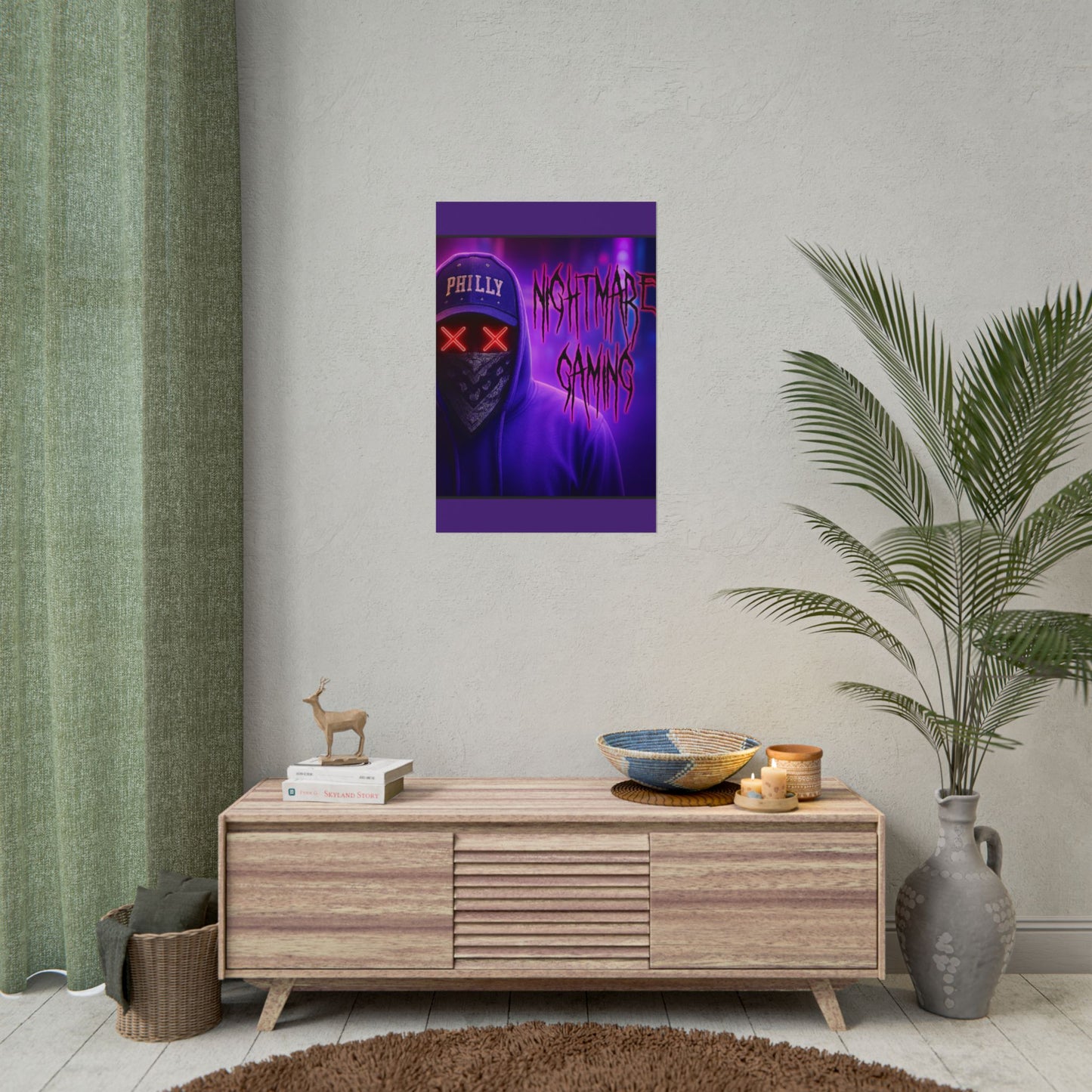 Nightmare Gaming Wall Art, Unique Gaming Decor, Perfect for Gamers, Cyberpunk Style Poster, Gift for E-sport Fans