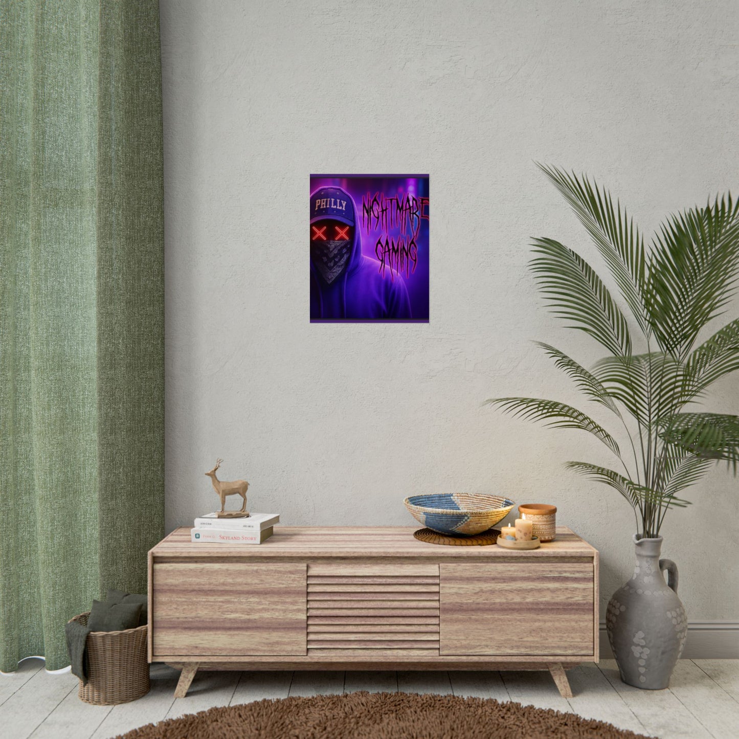 Nightmare Gaming Wall Art, Unique Gaming Decor, Perfect for Gamers, Cyberpunk Style Poster, Gift for E-sport Fans
