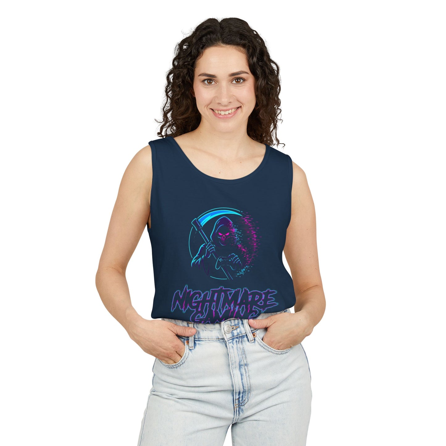 Nightmare Gaming Unisex Tank Top, Casual Wear, Gaming Apparel, Comfy Gym Top, Sleepwear, Summer Style, Unique Gift Idea