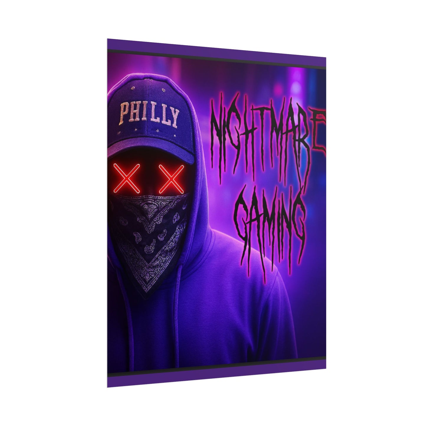 Nightmare Gaming Wall Art, Unique Gaming Decor, Perfect for Gamers, Cyberpunk Style Poster, Gift for E-sport Fans