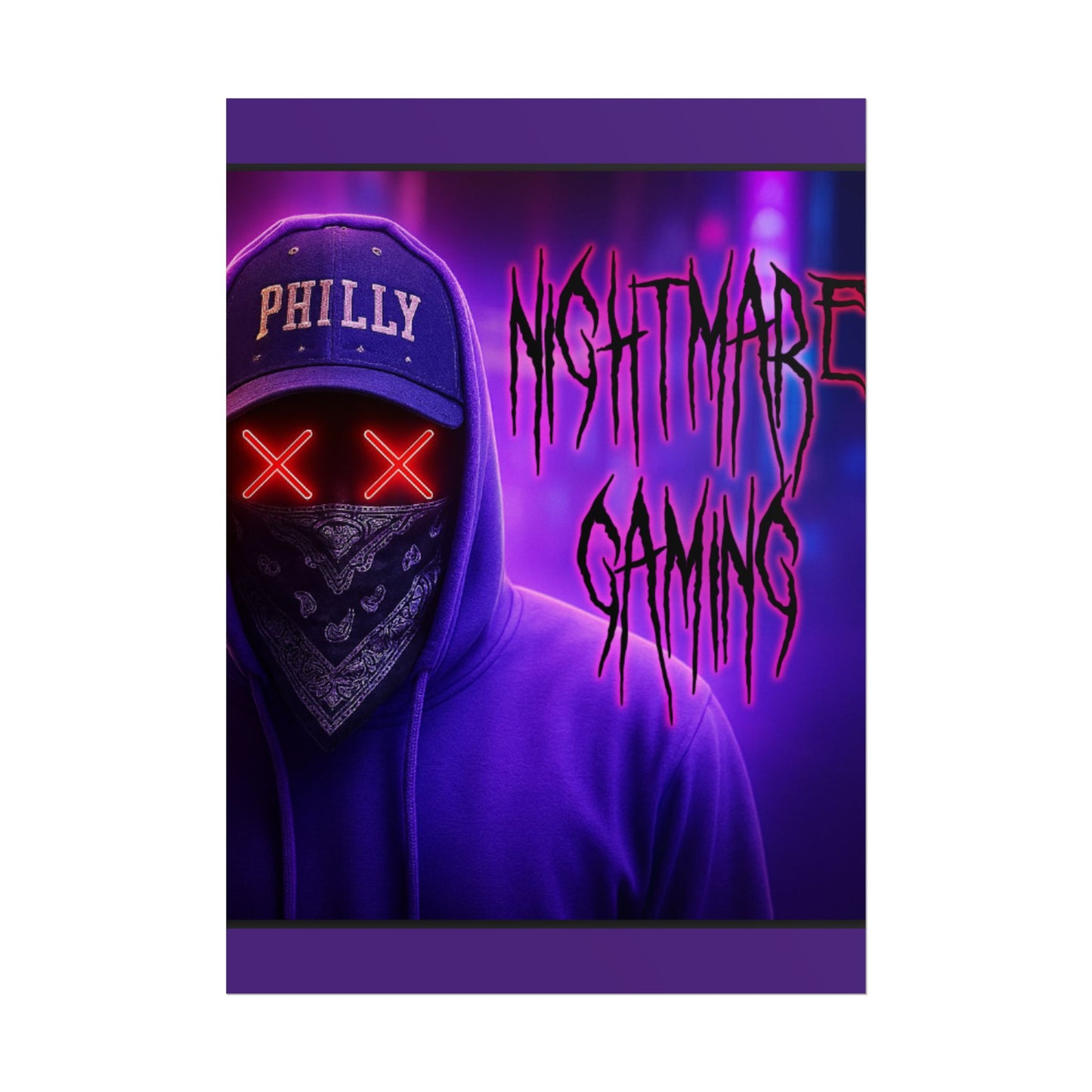 Nightmare Gaming Wall Art, Unique Gaming Decor, Perfect for Gamers, Cyberpunk Style Poster, Gift for E-sport Fans