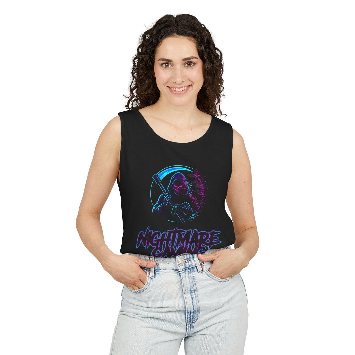 Nightmare Gaming Unisex Tank Top, Casual Wear, Gaming Apparel, Comfy Gym Top, Sleepwear, Summer Style, Unique Gift Idea