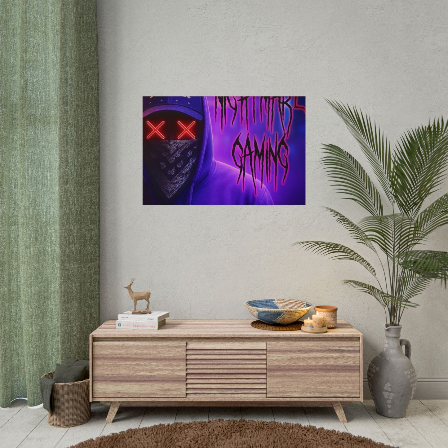 Nightmare Gaming Wall Art, Unique Gaming Decor, Perfect for Gamers, Cyberpunk Style Poster, Gift for E-sport Fans