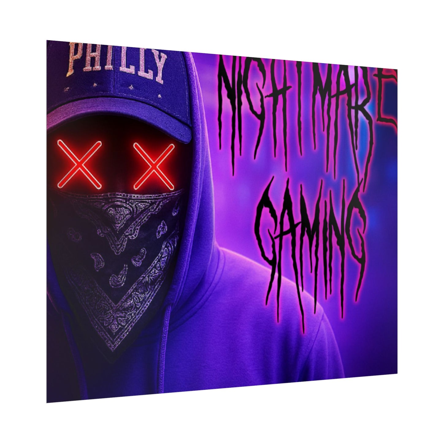 Nightmare Gaming Wall Art, Unique Gaming Decor, Perfect for Gamers, Cyberpunk Style Poster, Gift for E-sport Fans