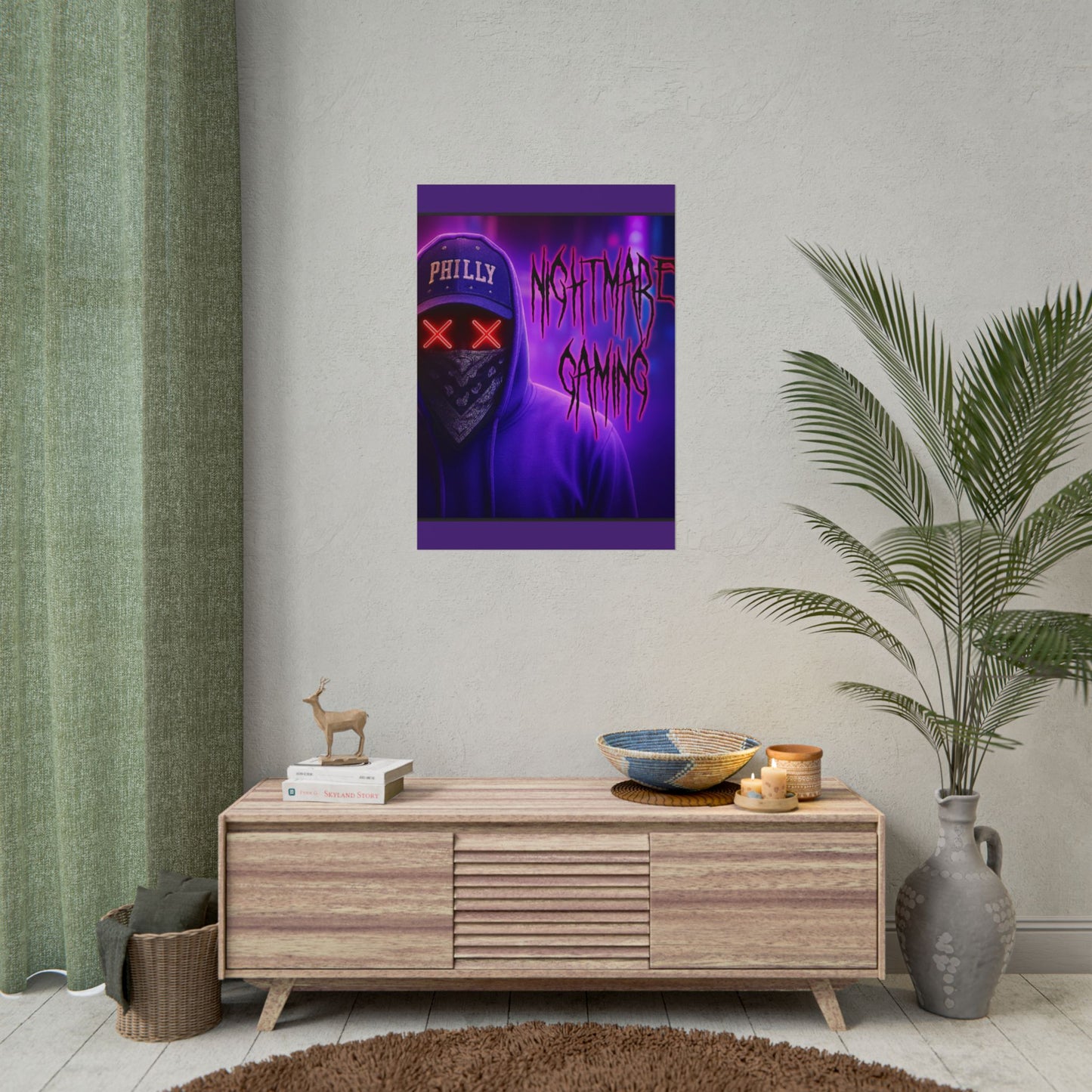 Nightmare Gaming Wall Art, Unique Gaming Decor, Perfect for Gamers, Cyberpunk Style Poster, Gift for E-sport Fans