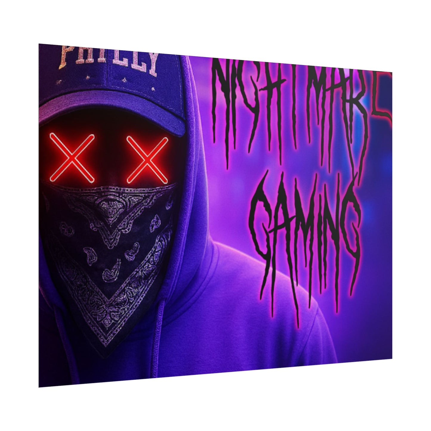 Nightmare Gaming Wall Art, Unique Gaming Decor, Perfect for Gamers, Cyberpunk Style Poster, Gift for E-sport Fans
