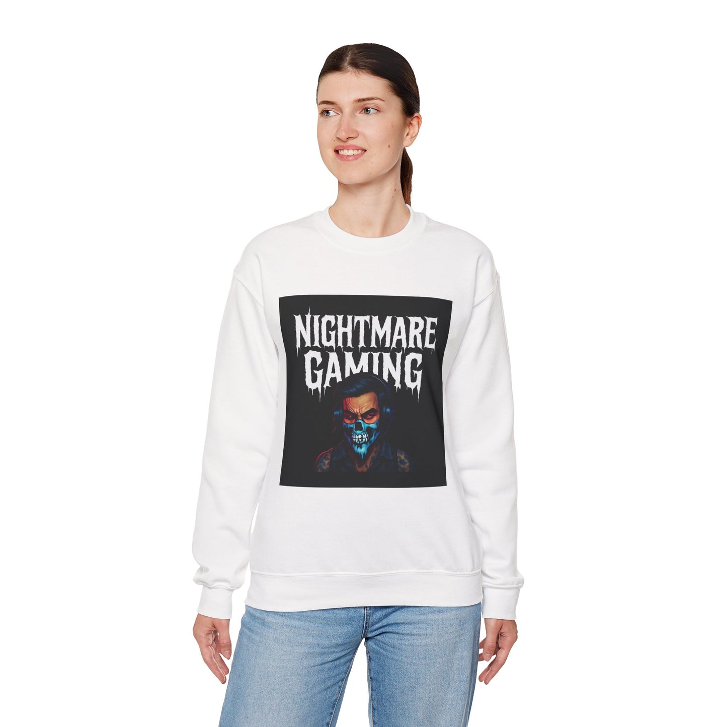 Nightmare Gaming Sweatshirt, Unisex Crewneck, Cozy Gaming Wear, Gift for Gamers, Halloween Apparel, Casual Hoodie Alternative