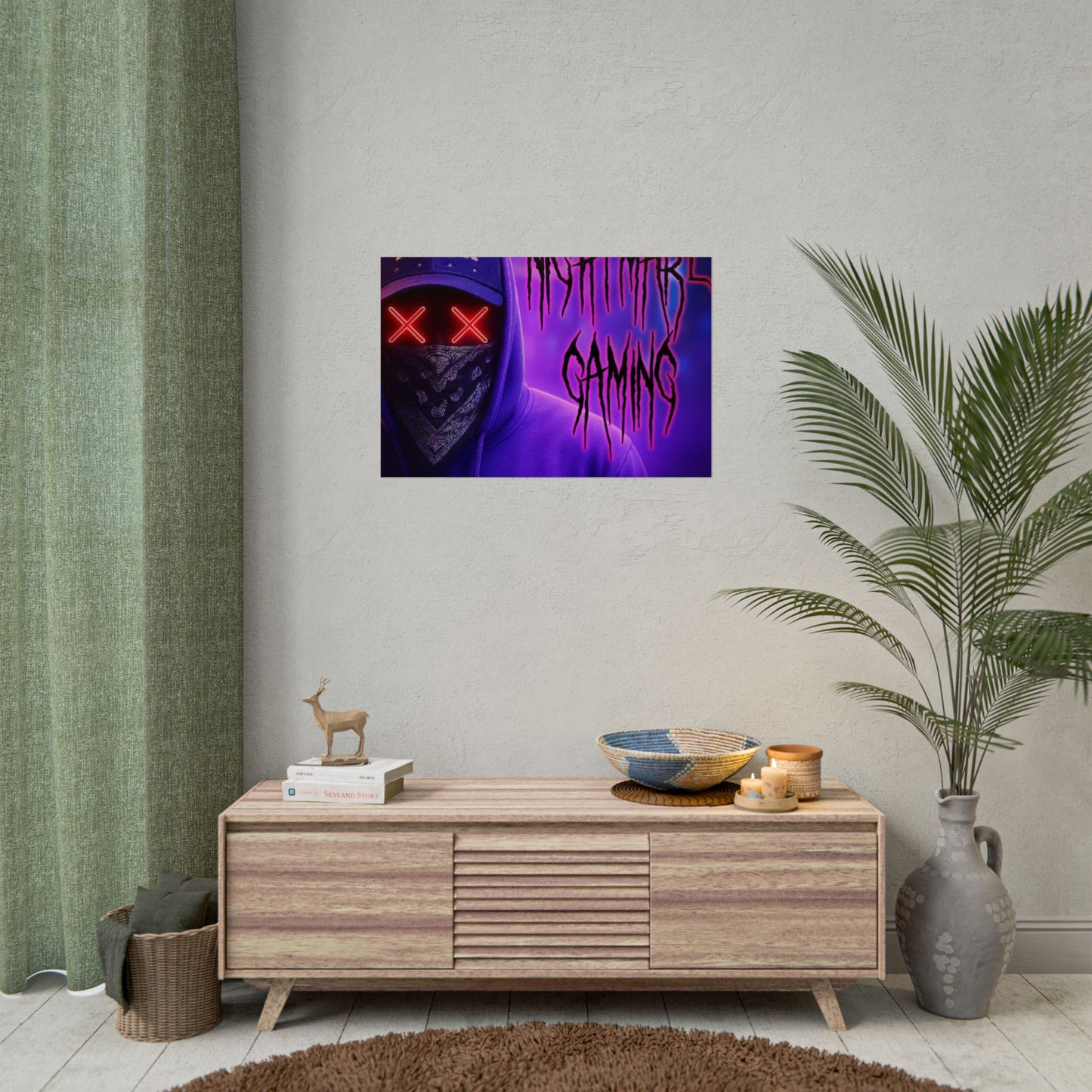 Nightmare Gaming Wall Art, Unique Gaming Decor, Perfect for Gamers, Cyberpunk Style Poster, Gift for E-sport Fans